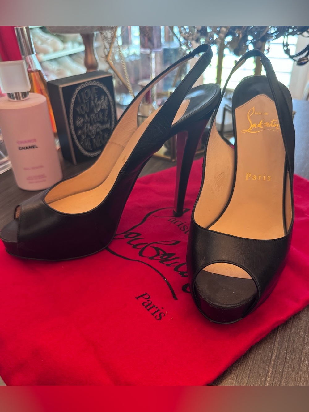 NEW! Christian Louboutin Black Patent Pumps with Signature Red Sole